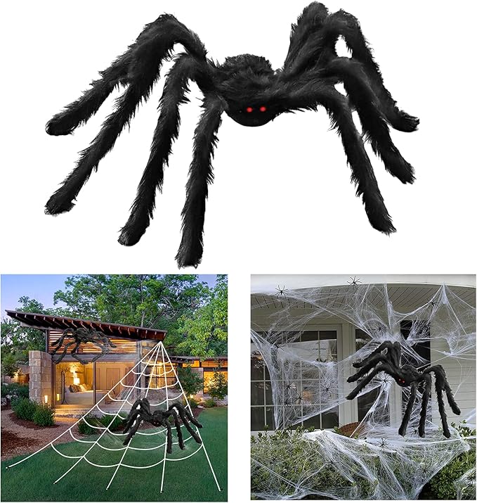 200 英寸(约 508 厘米)万圣节蜘蛛网   35 英寸(约 88 厘米)大号黑色